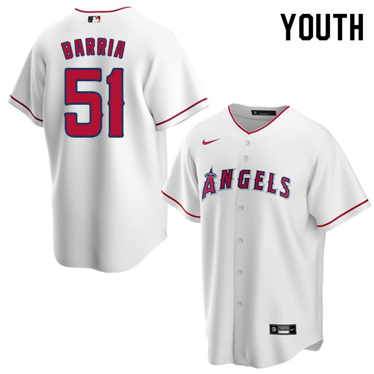 Nike Youth #51 Jaime Barria Los Angeles Angels Baseball Jerseys Sale-White